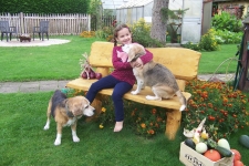 Marlene mit unseren Beagles