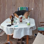 Erwischt! - Elfie auf dem Gartentisch! - 3. Platz Fotowettbewerb